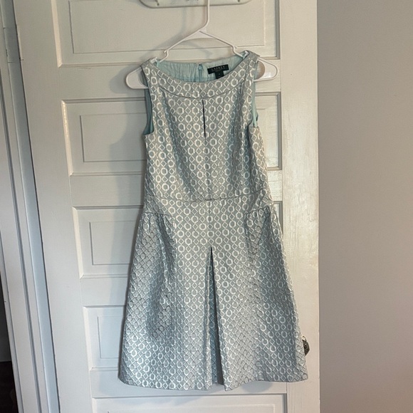 Lauren Ralph Lauren Dresses & Skirts - Ralph Lauren Light Blue Textured Midi Dress with Metallic Pattern